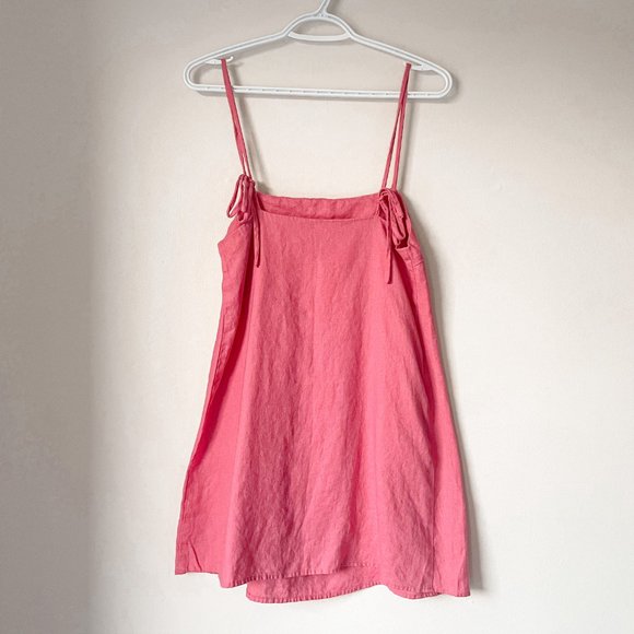 Reformation Aubree Linen Pink Mini Dress - Picture 7 of 10